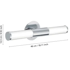 Applique Da Bagno-Eglo Palmera applique da bagno cilindrico in vetro opaco per specchio ip44