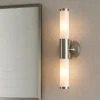 Applique Da Bagno-Eglo Palmera applique da bagno moderno in vetro bianco 2 luci ip44