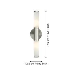 Applique Da Bagno-Eglo Palmera applique da bagno moderno in vetro bianco 2 luci ip44