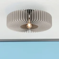 Plafoniere Moderne-Eglo Palombaia plafoniera moderna circolare grigia per salotto