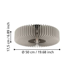 Plafoniere Moderne-Eglo Palombaia plafoniera moderna circolare grigia per salotto