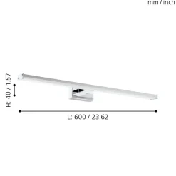 Applique Da Bagno-Eglo Pandella applique per specchio da bagno 11w 4000k cromo
