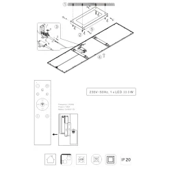 Plafoniere Moderne-Selezionato da Mazzolaluce Pannello led plafoniera dimmerabile 2700k-6500k con telecomando