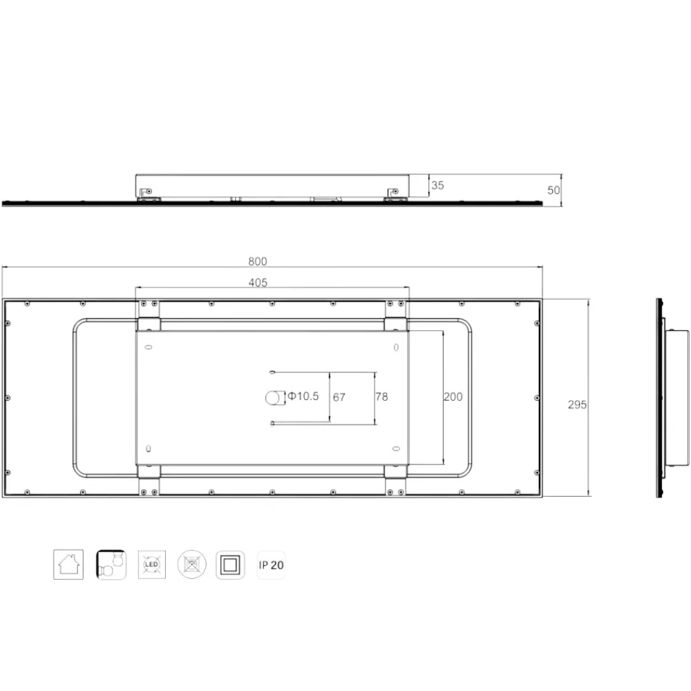 Plafoniere Moderne-Selezionato da Mazzolaluce Pannello led 80x29 dimmerabile 2700k-6500k plafoniera rettangolare