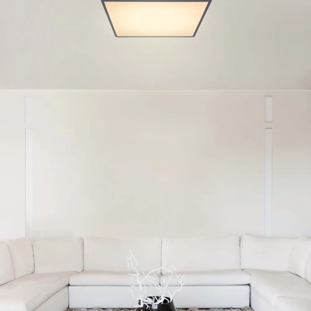 Plafoniere Moderne-Selezionato da Mazzolaluce Pannello led 30x30 plafone quadrato 12w 3000k antracite