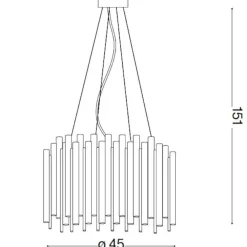 Lampadari Moderni-Ideal Lux Pan sp5 lampadario per salotto moderno cilindro bacchette oro