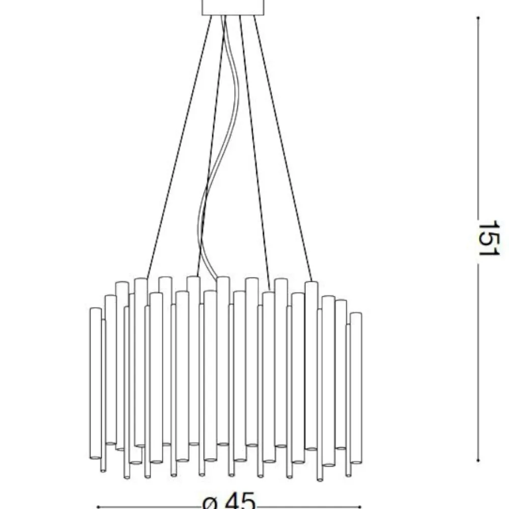 Lampadari Moderni-Ideal Lux Pan sp5 lampadario per salotto moderno cilindro bacchette oro