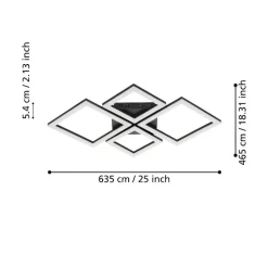 Plafoniere Moderne-Eglo Paranday plafoniera led design moderno nera dimmerabile 3000k-6500k