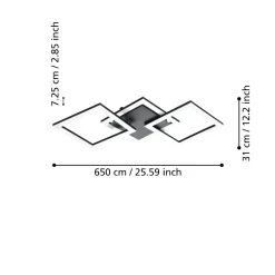 Plafoniere Moderne-Eglo Paranday z plafoniera moderna led da 2700k a 6500k orientabile smart