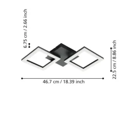 Plafoniere Moderne-Eglo Paranday z plafoniera smart orientabile led da 2700k a 6500k