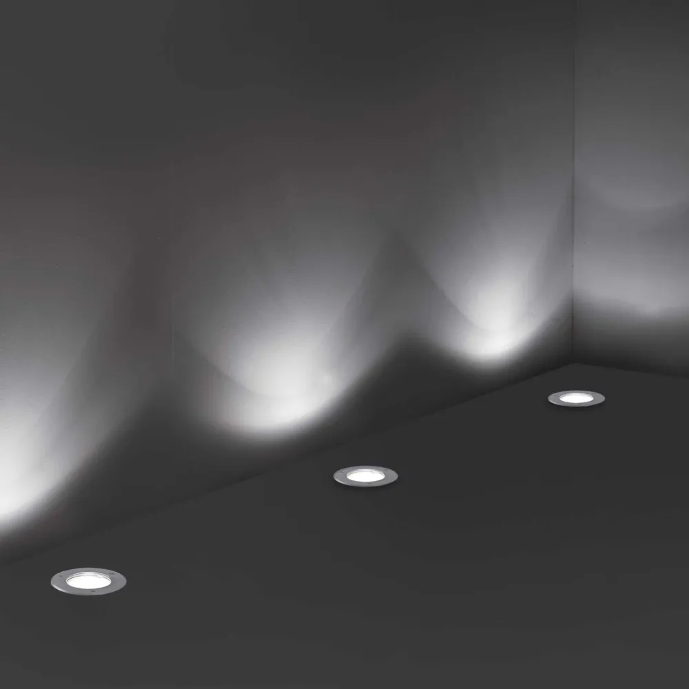 Faretti Da Esterno-Ideal Lux Park pt round faretto segnapasso da esterno calpestabile incasso ip65
