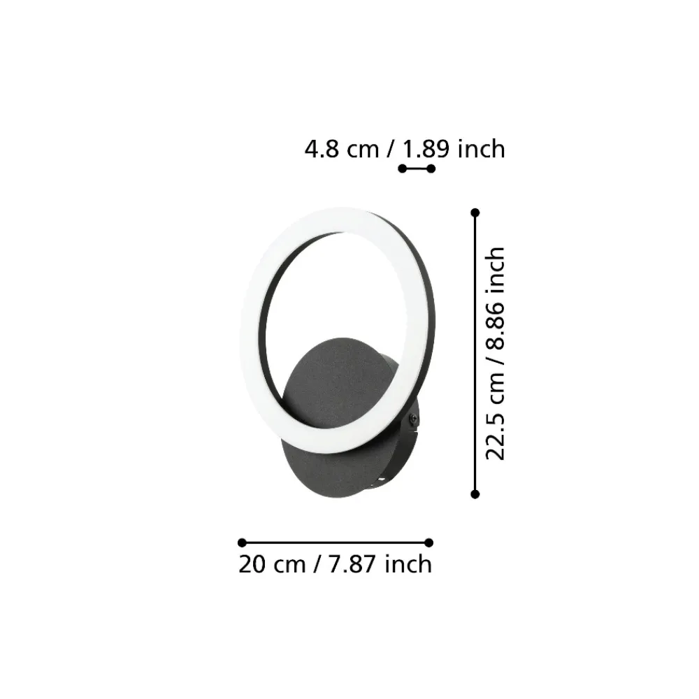 Applique Da Parete-Eglo Parrapos z applique da parete design minimal led da 2700k a 6500k