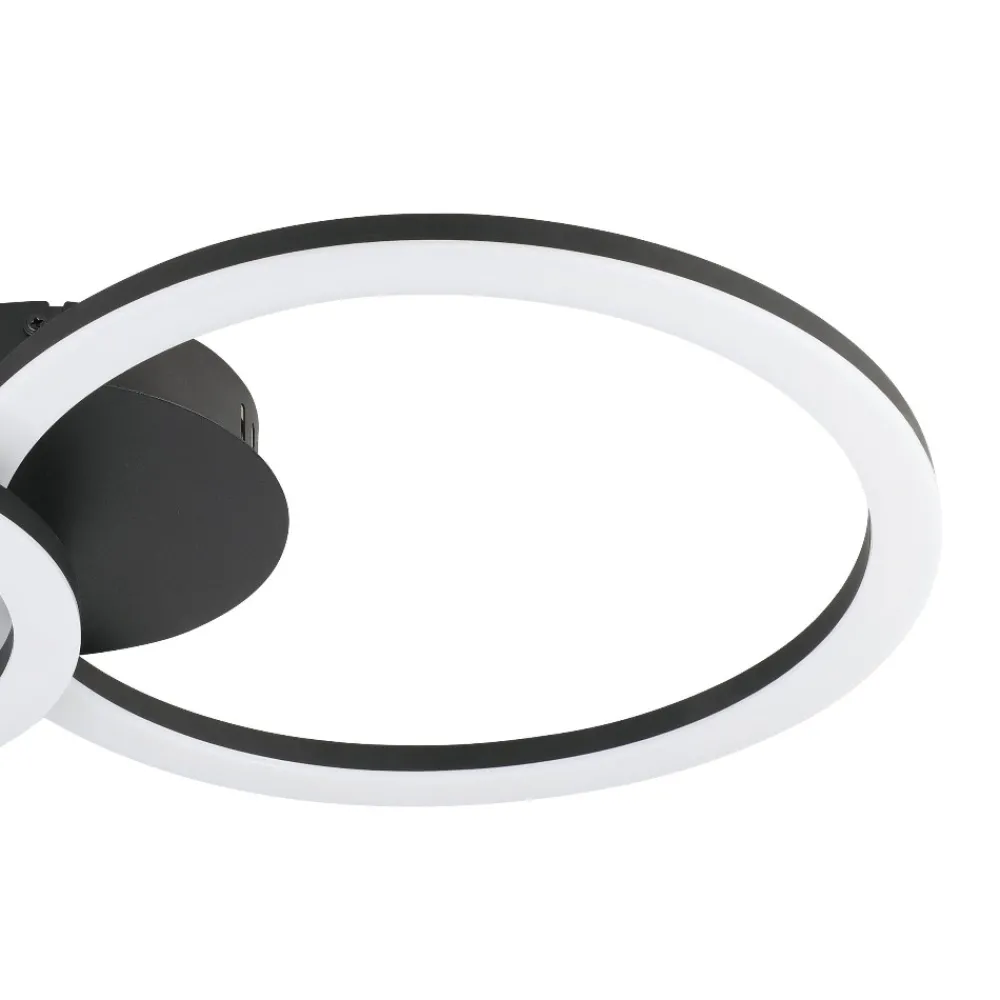 Plafoniere Moderne-Eglo Parrapos z plafoniera moderna 2 luci circolari led da 2700k a 6500k