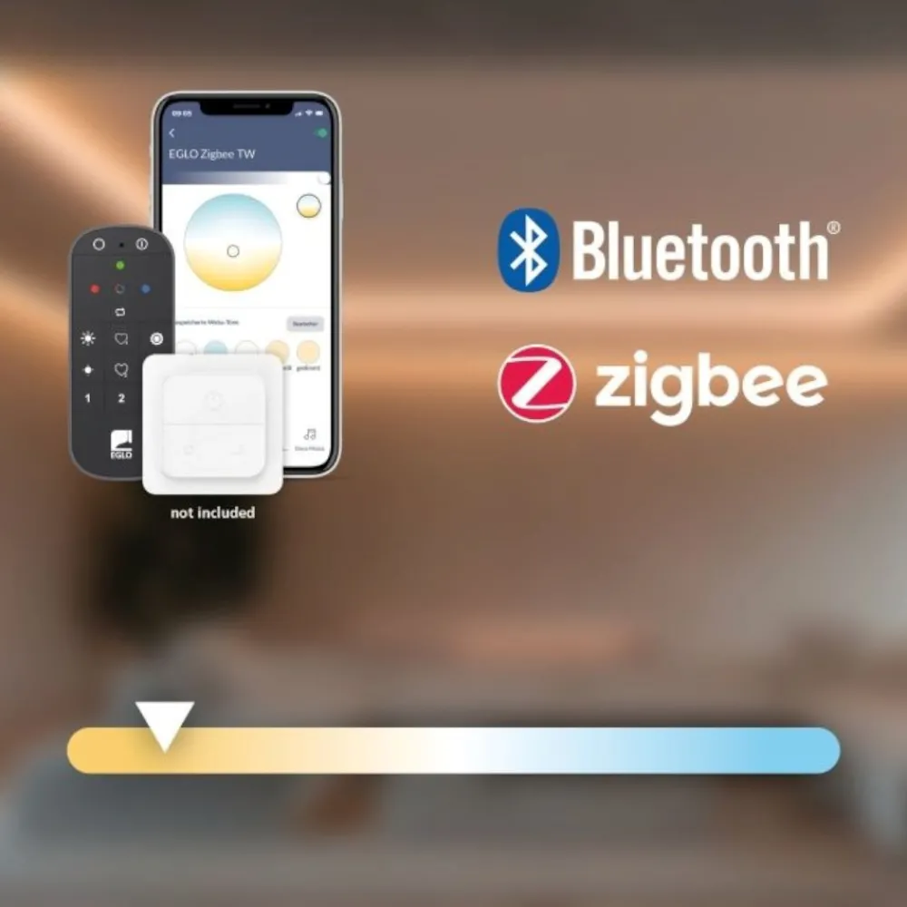 Plafoniere Moderne-Eglo Parrapos z plafoniera moderna 2 luci circolari led da 2700k a 6500k