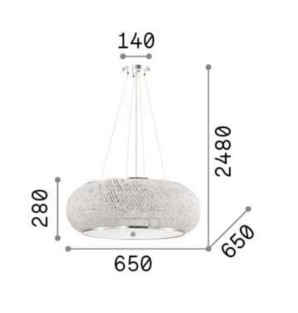 Lampadari Moderni-Ideal Lux Pasha sp14 lampadario di cristallo cromo