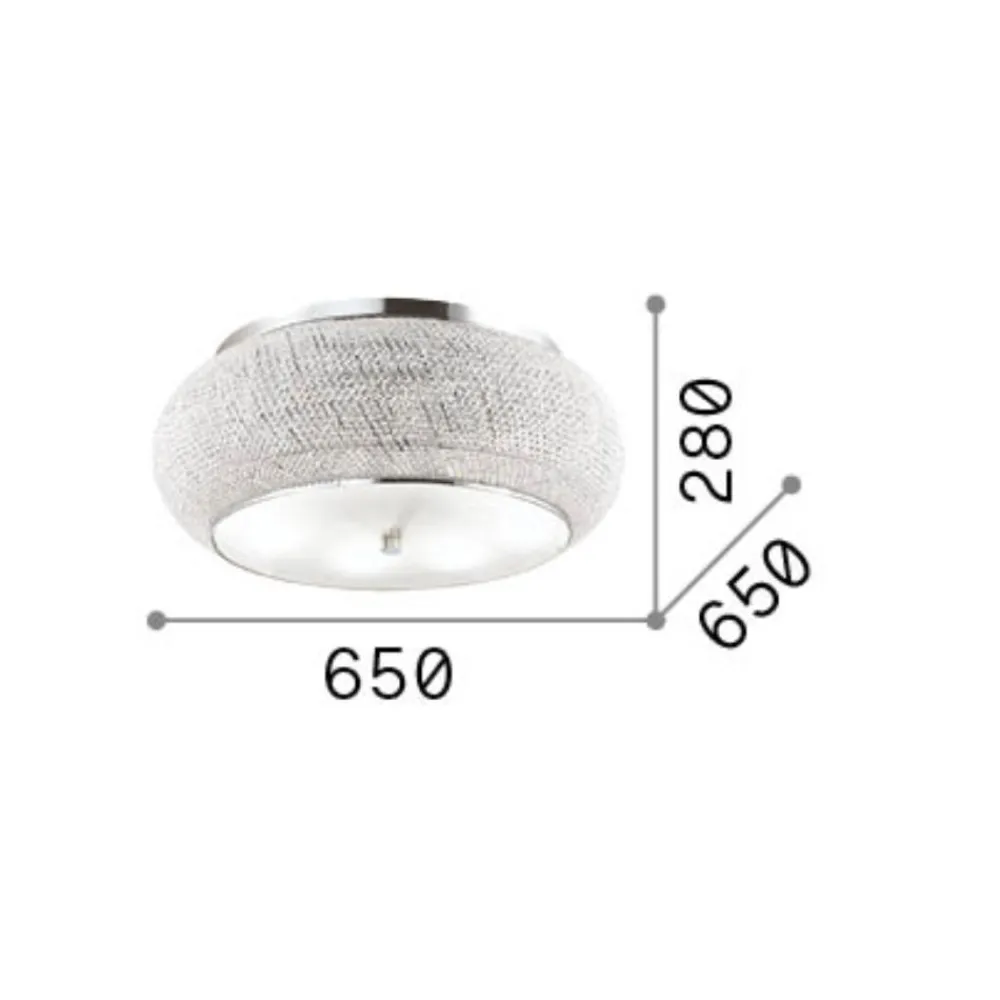 Plafoniere Moderne-Ideal Lux Pasha' pl14 plafoniera oro classica