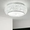 Plafoniere Moderne-Ideal Lux Pasha' pl14 plafoniera per camera da letto cristallo molato