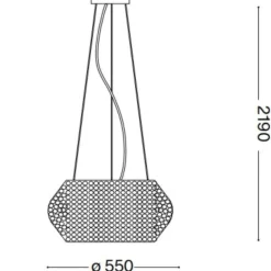 Lampadari Moderni-Ideal Lux Pasha' sp10 lampadario di cristallo design micro sfere