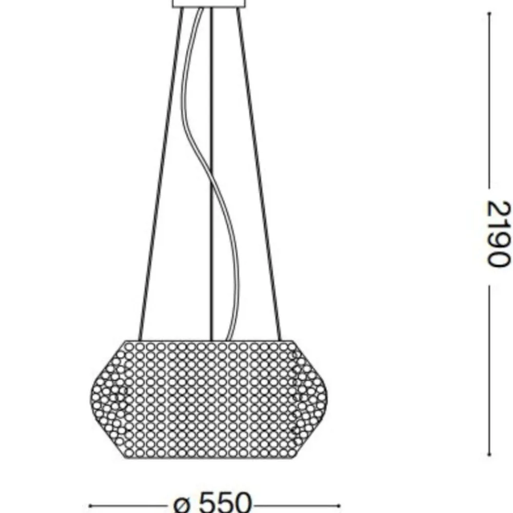 Lampadari Moderni-Ideal Lux Pasha' sp10 lampadario di cristallo design micro sfere