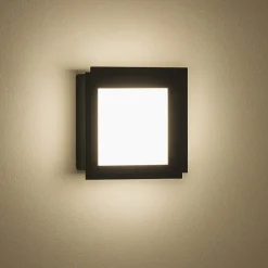 Applique Da Parete-Ondaluce Passpartou applique led 3000k quadrata ner per interni