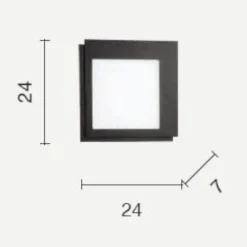Applique Da Parete-Ondaluce Passpartou applique led 3000k quadrata ner per interni