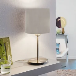 Lampade Da Tavolo-Eglo Pasteri lampada da tavolo con paralume in tessuto