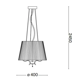 Lampadario Camera Da Letto-Ideal Lux Pegaso sp3 lampadario di cristallo paralume di tessuto