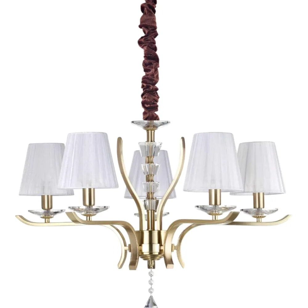 Lampadario Camera Da Letto-Ideal Lux Pegaso sp5 lapadario dorato ottone