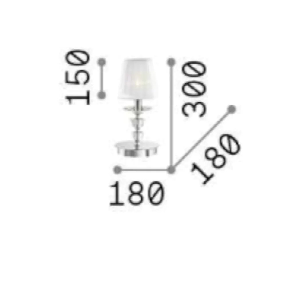 Abat Jour-Ideal Lux Pegaso tl1 small lampada da comodino a camera da letto cromo