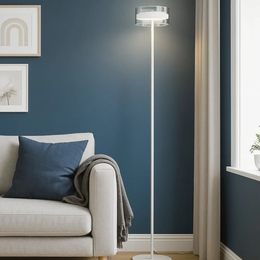 Lampade Da Terra-Perenz Illuminazione Perenz aere lampada da terra moderna bianco opaco led 20w 3000k