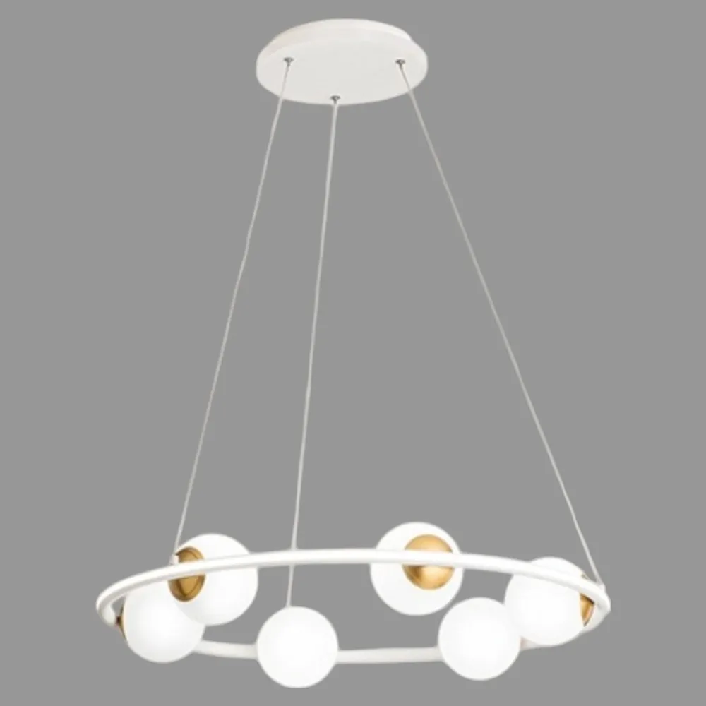 Lampadari Moderni-Perenz Illuminazione Perenz ball lampadario moderno bianco ottone per soggiorno