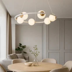 Lampadari Moderni-Perenz Illuminazione Perenz ball lampadario moderno bianco ottone per soggiorno