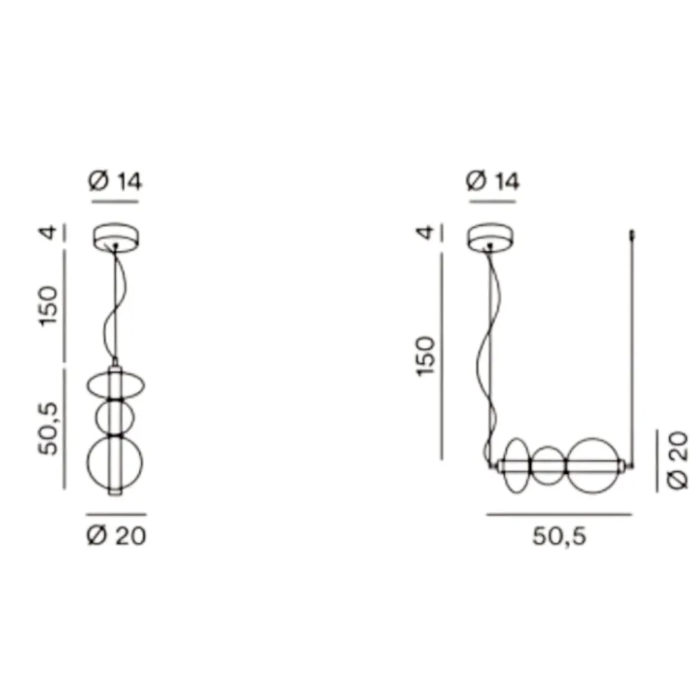 Lampade A Sospensione-Perenz Illuminazione Perenz bubbles oro lampada a sospensione in vetro led 24w 3000k