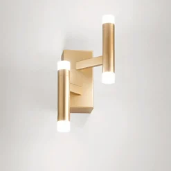 Applique Da Parete-Perenz Illuminazione Perenz candles applique da parete led 12w 3000k oro spazzolato design moderno