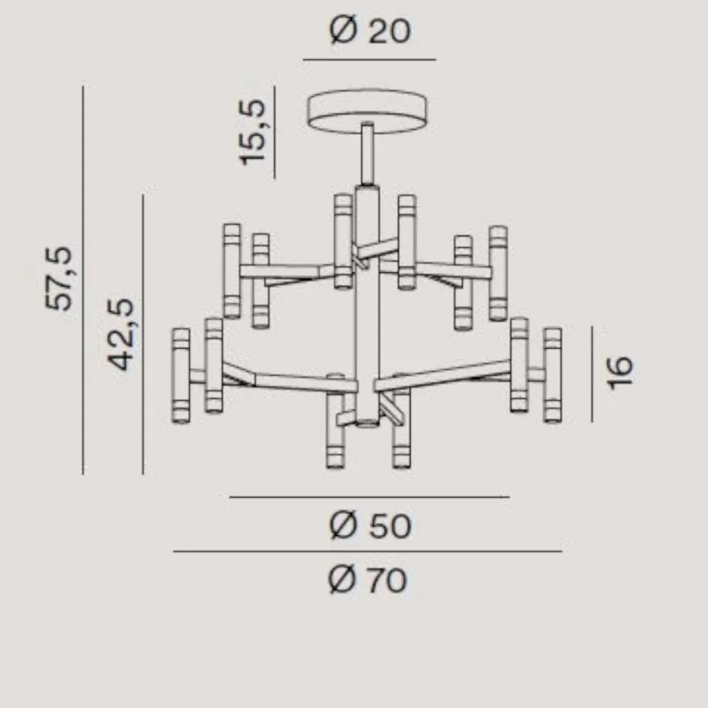 Lampadari Moderni-Perenz Illuminazione Perenz candles lampadario bianco led 3000k design