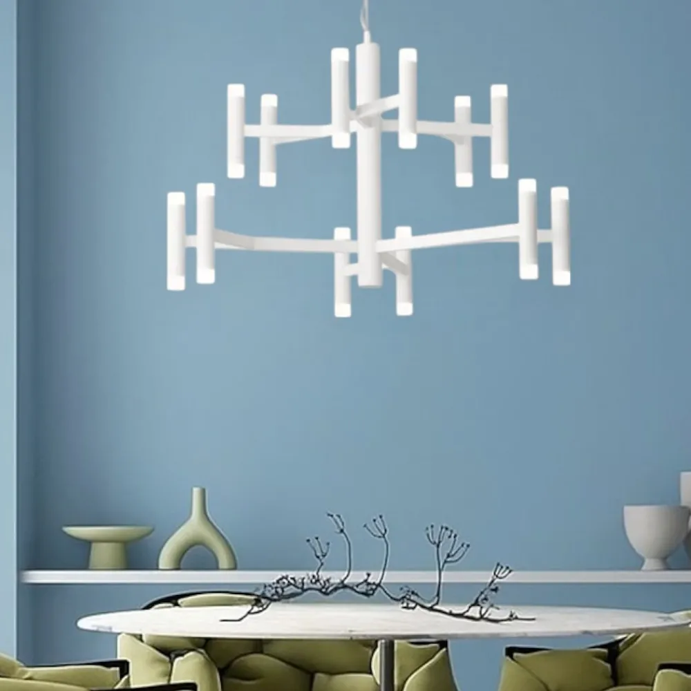 Lampadari Moderni-Perenz Illuminazione Perenz candles lampadario moderno bianco led 3000k design