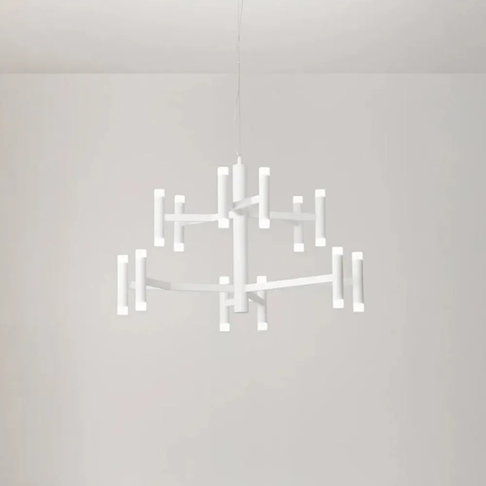 Lampadari Moderni-Perenz Illuminazione Perenz candles lampadario moderno bianco led 3000k design