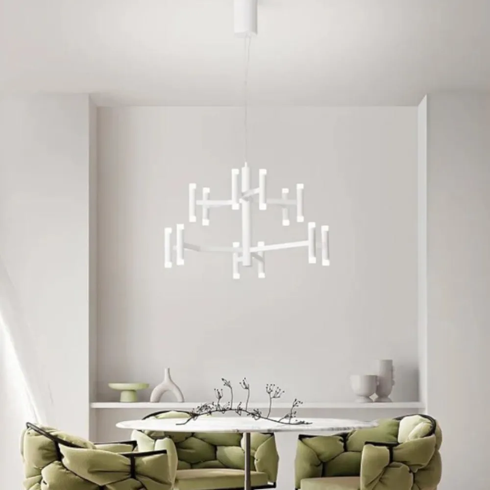 Lampadari Moderni-Perenz Illuminazione Perenz candles lampadario moderno bianco led 3000k design