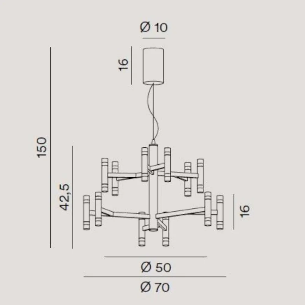 Lampadari Moderni-Perenz Illuminazione Perenz candles lampadario moderno bianco led 3000k design