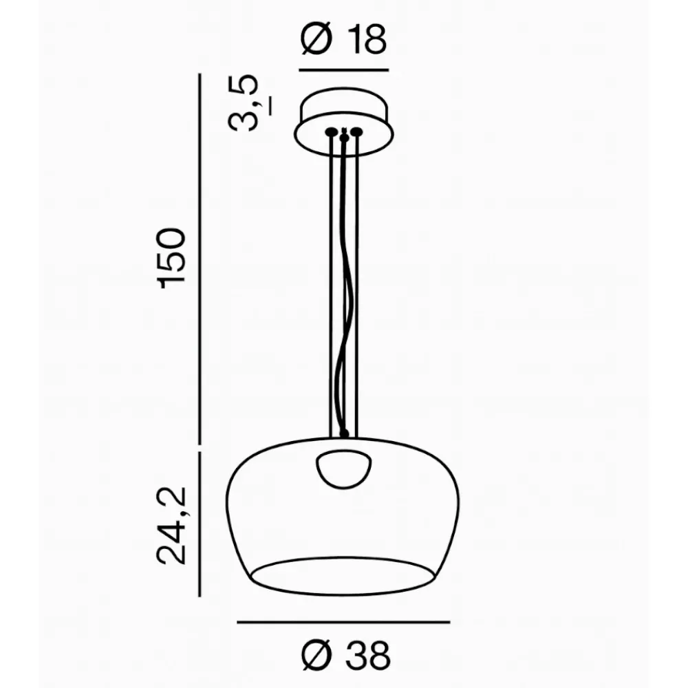 Lampadari Cucina-Perenz Illuminazione Perenz kave lampadario led 3000k vetro bianco per sala da pranzo