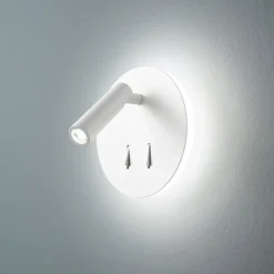 Applique Camera Da Letto-Perenz Illuminazione Perenz plug applique per comodino rotonda doppio led orientabile