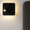 Applique Camera Da Letto-Perenz Illuminazione Perenz plug applique quadrata per comodino nero led 3000k orientabile