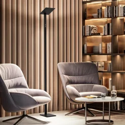 Lampade Da Terra-Perenz Illuminazione Perenz quadra piantana moderna nera orientabile led cct dimmerabile