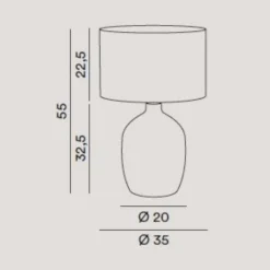 Lampade Da Tavolo-Perenz Illuminazione Perenz tribale lampada da tavolo ceramica bianca paralume beige
