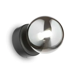 Applique Da Parete-Ideal Lux Perlage ap1 applique moderna nero vetro fume