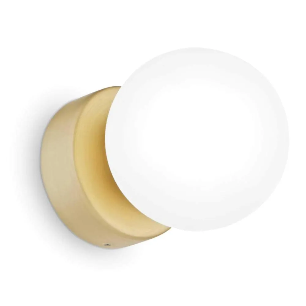 Applique Da Parete-Ideal Lux Perlage ap1 applique da parete ottone sfera vetro