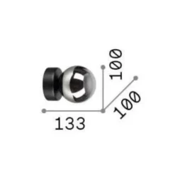 Applique Da Parete-Ideal Lux Perlage ap1 applique da parete ottone sfera vetro