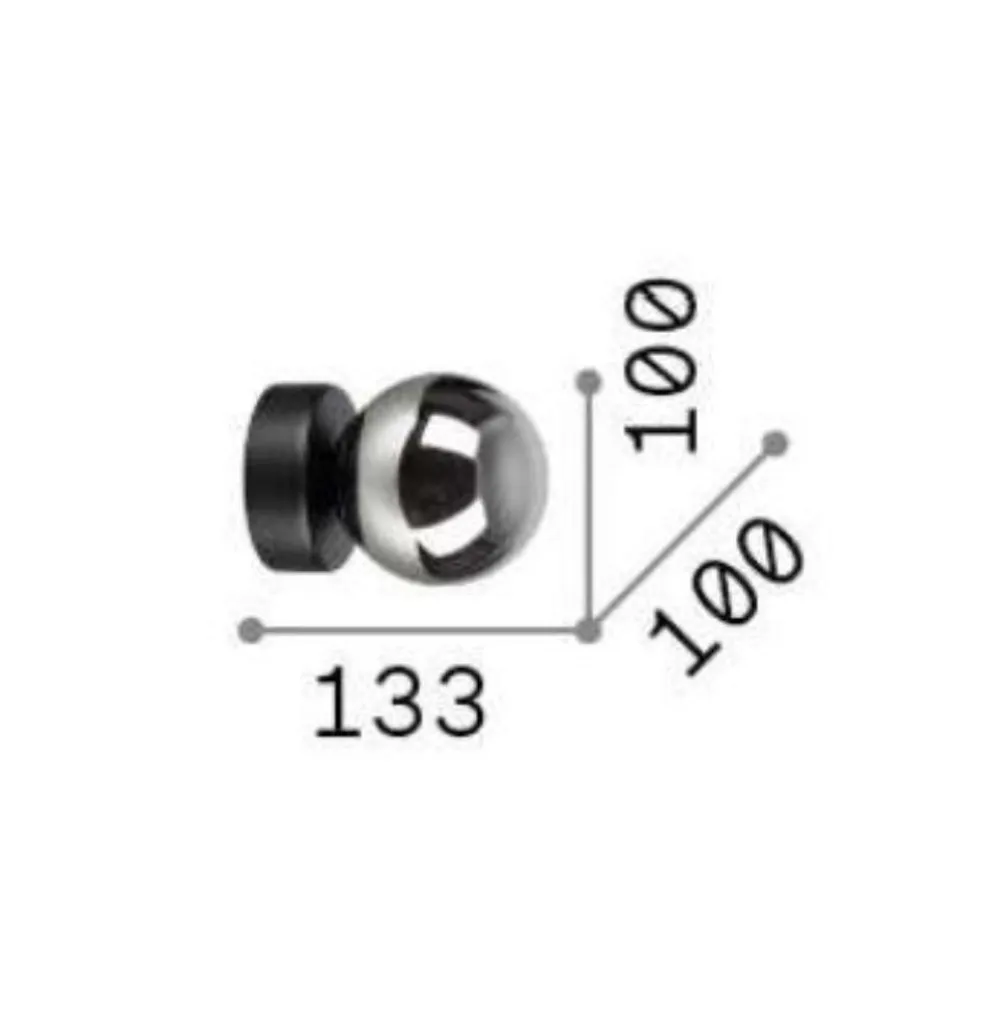 Applique Da Parete-Ideal Lux Perlage ap1 applique da parete ottone sfera vetro