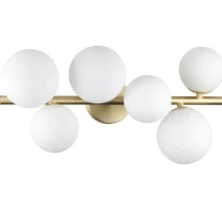 Plafoniere Moderne-Ideal Lux Perlage pl6 plafoniera moderna ambra fere vetro bianco