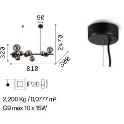 Lampadari Moderni-Ideal Lux Perlage sp10 lampadario nero per soggiorno